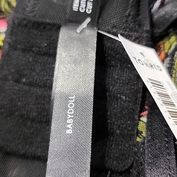 Torrid - Mesh Regency Punk Babydoll in Sketch Garden Floral Rich Black​​​ - Picture 12 of 16